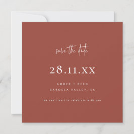 Einfach Minimalistischer Platz Terracotta auf dem  Save The Date