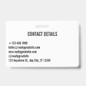 Einfach Minimalistischer QR-Code Beruflich Ausweis (Rückseite)