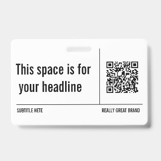 Einfach Minimalistischer QR-Code Beruflich Ausweis