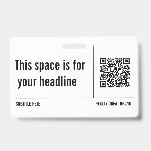 Einfach Minimalistischer QR-Code Beruflich Ausweis (Vorderseite)