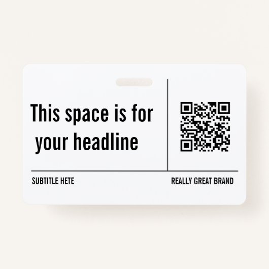 Einfach Minimalistischer QR-Code Beruflich Ausweis (Vorderseite)