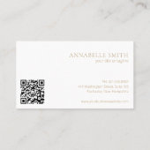Einfach Minimalistischer QR Code Modernes Gold Visitenkarte (Rückseite)