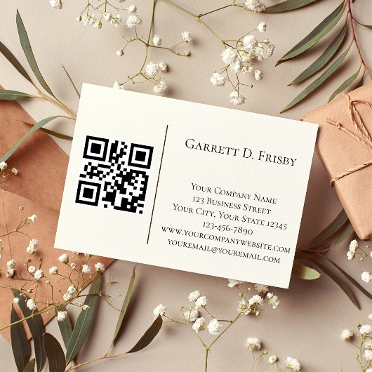 Einfach Minimalistischer QR-Code Visitenkarte