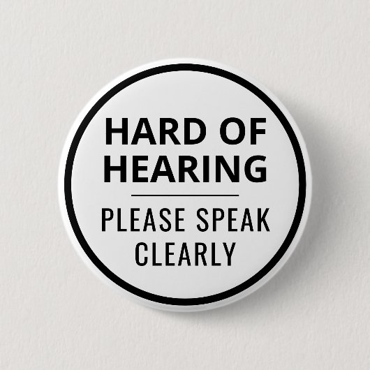 Einfach Minimalistischer Schwarz-weißer Text schwe Button (Vorderseite)