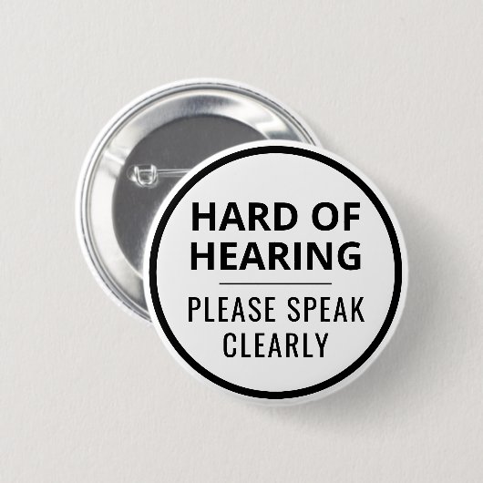 Einfach Minimalistischer Schwarz-weißer Text schwe Button (Vorne & Hinten)