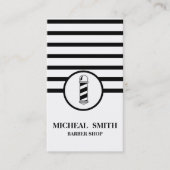 Einfach Minimalistischer Strip Chic Barbershop Visitenkarte (Vorderseite)
