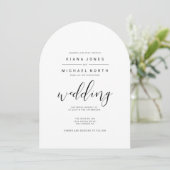 Einfach Minimalistischer Wedding Black Arch ID523 Einladung (Stehend Vorderseite)