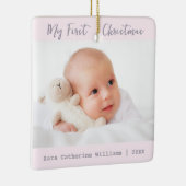 Einfach Minimalistisches Baby's First Christmas Keramikornament (Rechts)