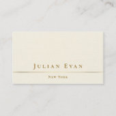 Einfach minimalistisches Elfenbeinweißgold Visitenkarte (Vorderseite)