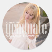 Einfach Minimalistisches Foto Abschluss Gefallen V Runder Aufkleber (Vorderseite)