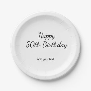 einfach minimalistisches Happy Birthday füge deine Pappteller