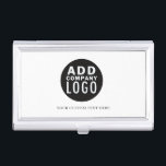 Einfach Minimalistisches Logo hier | Visitenkarten Dose<br><div class="desc">Dieses Visitenkartengehäuse verfügt über eine einfache Logo-Vorlage und eine benutzerdefinierte Textzeile. Tauschen Sie das Logo gegen ein Logo Ihrer Wahl aus und ersetzen Sie die Textzeile durch einen beliebigen Text Ihrer Wahl. #yourlogohere #zazzlemade</div>