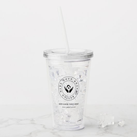 Einfach Minimalistisches Logo und Text Acryltrinkbecher (Vorderseite Ice)