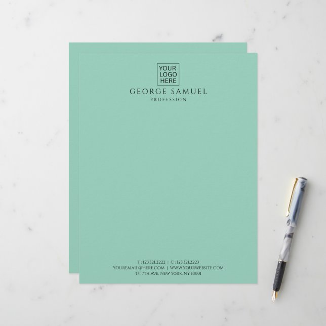 Einfach Minimalistisches Logo und Text Briefbogen (Vorderseite/Rückseite Beispiel)