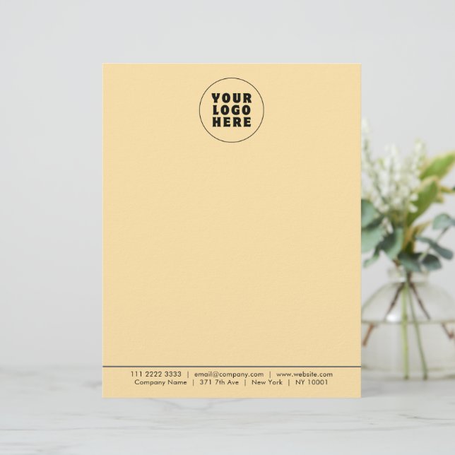 Einfach Minimalistisches Logo und Text Briefbogen (Stehend Vorderseite)