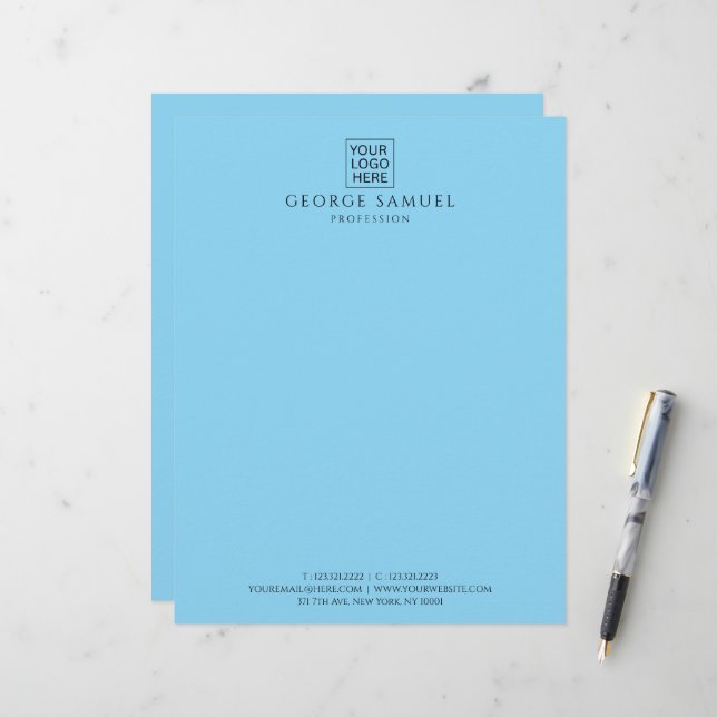 Einfach Minimalistisches Logo und Text Briefbogen (Vorderseite/Rückseite Beispiel)