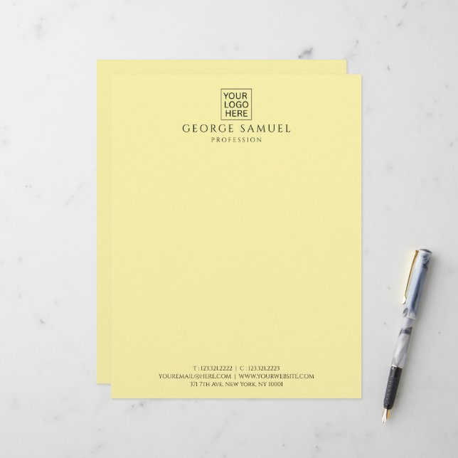 Einfach Minimalistisches Logo und Text Briefbogen (Vorderseite/Rückseite Beispiel)