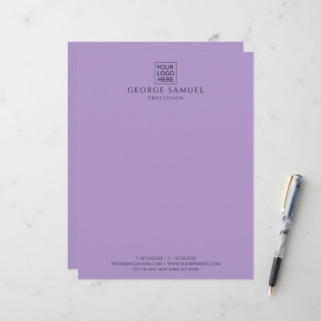 Einfach Minimalistisches Logo und Text Briefbogen (Vorderseite/Rückseite Beispiel)