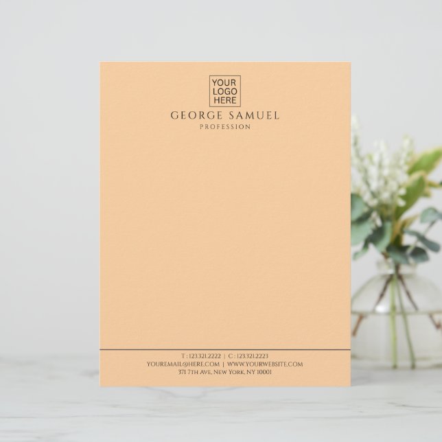 Einfach Minimalistisches Logo und Text Briefbogen (Stehend Vorderseite)