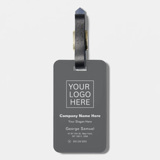 Einfach Minimalistisches Logo und Text Gepäckanhänger (Rückseite vertikal)