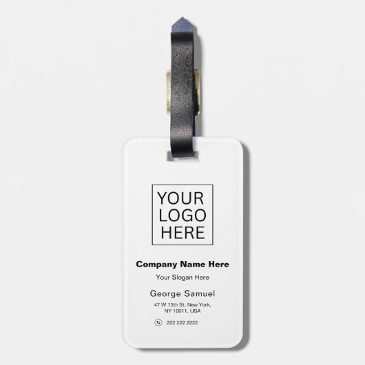 Einfach Minimalistisches Logo und Text Gepäckanhänger (Rückseite vertikal)