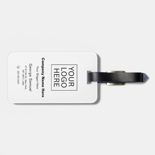 Einfach Minimalistisches Logo und Text Gepäckanhänger (Rückseite horizontal)