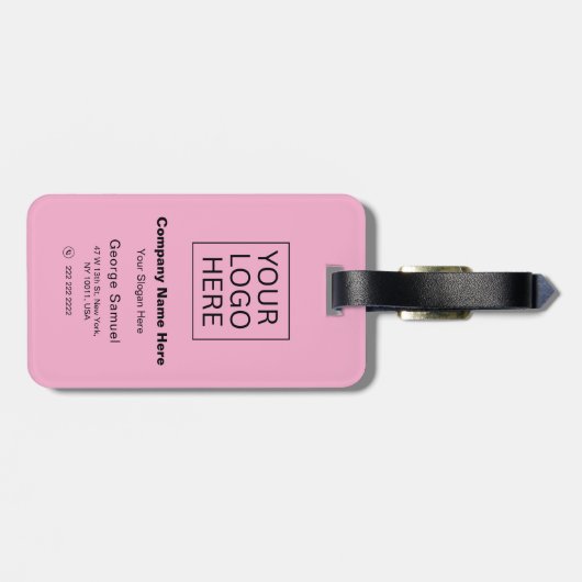 Einfach Minimalistisches Logo und Text Gepäckanhänger (Rückseite horizontal)