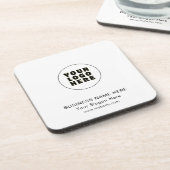 Einfach Minimalistisches Logo und Text Getränkeuntersetzer (Linke Seite)