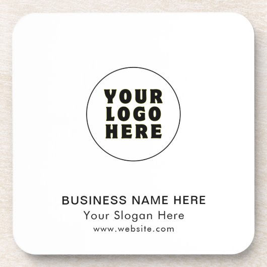 Einfach Minimalistisches Logo und Text Getränkeuntersetzer (Vorderseite)