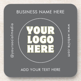 Einfach Minimalistisches Logo und Text Getränkeuntersetzer