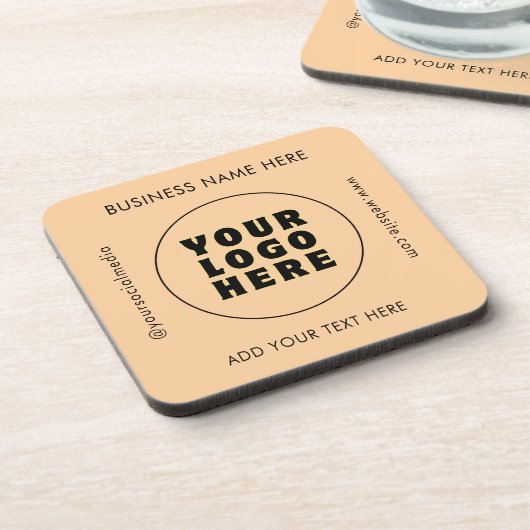 Einfach Minimalistisches Logo und Text Getränkeuntersetzer (Linke Seite)