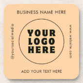 Einfach Minimalistisches Logo und Text Getränkeuntersetzer (Vorderseite)