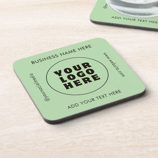 Einfach Minimalistisches Logo und Text Getränkeuntersetzer (Linke Seite)