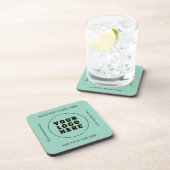 Einfach Minimalistisches Logo und Text Getränkeuntersetzer (Rechte Seite)