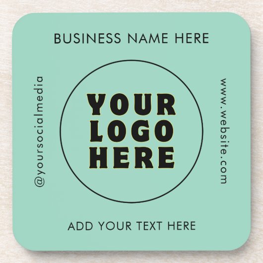 Einfach Minimalistisches Logo und Text Getränkeuntersetzer (Vorderseite)