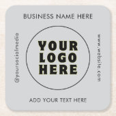 Einfach Minimalistisches Logo und Text Rechteckiger Pappuntersetzer (Vorderseite)