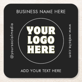 Einfach Minimalistisches Logo und Text Rechteckiger Pappuntersetzer