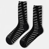 Einfach Minimalistisches Logo und Text Socken (Linkes Detail)