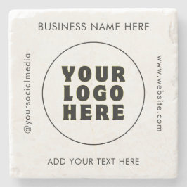 Einfach Minimalistisches Logo und Text Steinuntersetzer