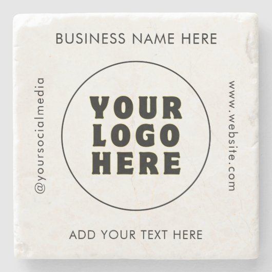 Einfach Minimalistisches Logo und Text Steinuntersetzer (Vorderseite)