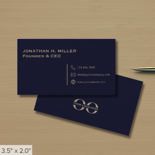 Einfach Minimalistisches Navy Blue Visitenkarte