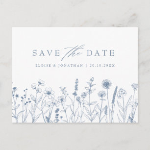 Einfach minimalistisches Periwinkle-Blumen-Save-th Postkarte