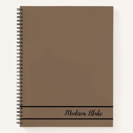 Einfach minimalistisches Schlicht Pastel Brown Not Notizblock (Vorderseite)