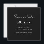 Einfach Minimalistisches Schwarz/Weiß-Quadrat Save The Date<br><div class="desc">Diese einfache und klassische Schwarz-Weiß-Save the Date-Karte ist ideal für diejenigen,  die wollte,  Dinge einfach behalten. Dies Save the Date wird sicherstellen,  dass alle Ihre wichtigen Details bemerkt werden,  während es elegant und elegant behalten wird.</div>