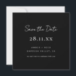Einfach Minimalistisches Schwarz/Weiß-Quadrat Save The Date<br><div class="desc">Kann vollständig an Ihre Bedürfnisse angepasst werden, um Ihren Anzug zu erfüllen. © Gorjo Designs. Made for you via Zazzle Plattform. // Sie suchen passende Artikel? Andere Schreibwaren aus dem Set, die im Bereich "Sammlungen" meines Ladens erhältlich sind. // Benötigen Sie Hilfe bei der Anpassung Ihres Designs? Andere Ideen got?...</div>
