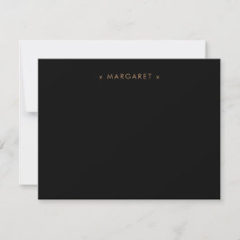 Einfach Minimalistisches Solid Black Gold Personal Mitteilungskarte