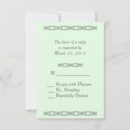 Einfach Minty Wedding RSVP Karte (Vorderseite)