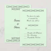 Einfach Minty Wedding RSVP Karte (Vorne/Hinten)
