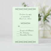 Einfach Minty Wedding RSVP Karte (Stehend Vorderseite)