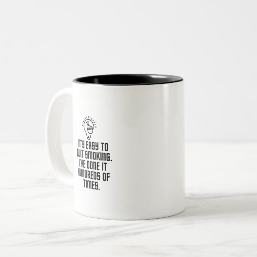 Einfach mit dem Rauchen aufhören Zweifarbige Tasse (Vorderseite Links)
